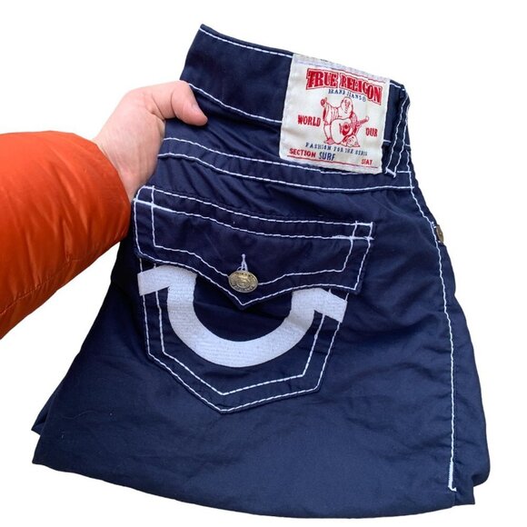 Vintage True Religion Jean Shorts SURF Blue Size 42 - Picture 3 of 8